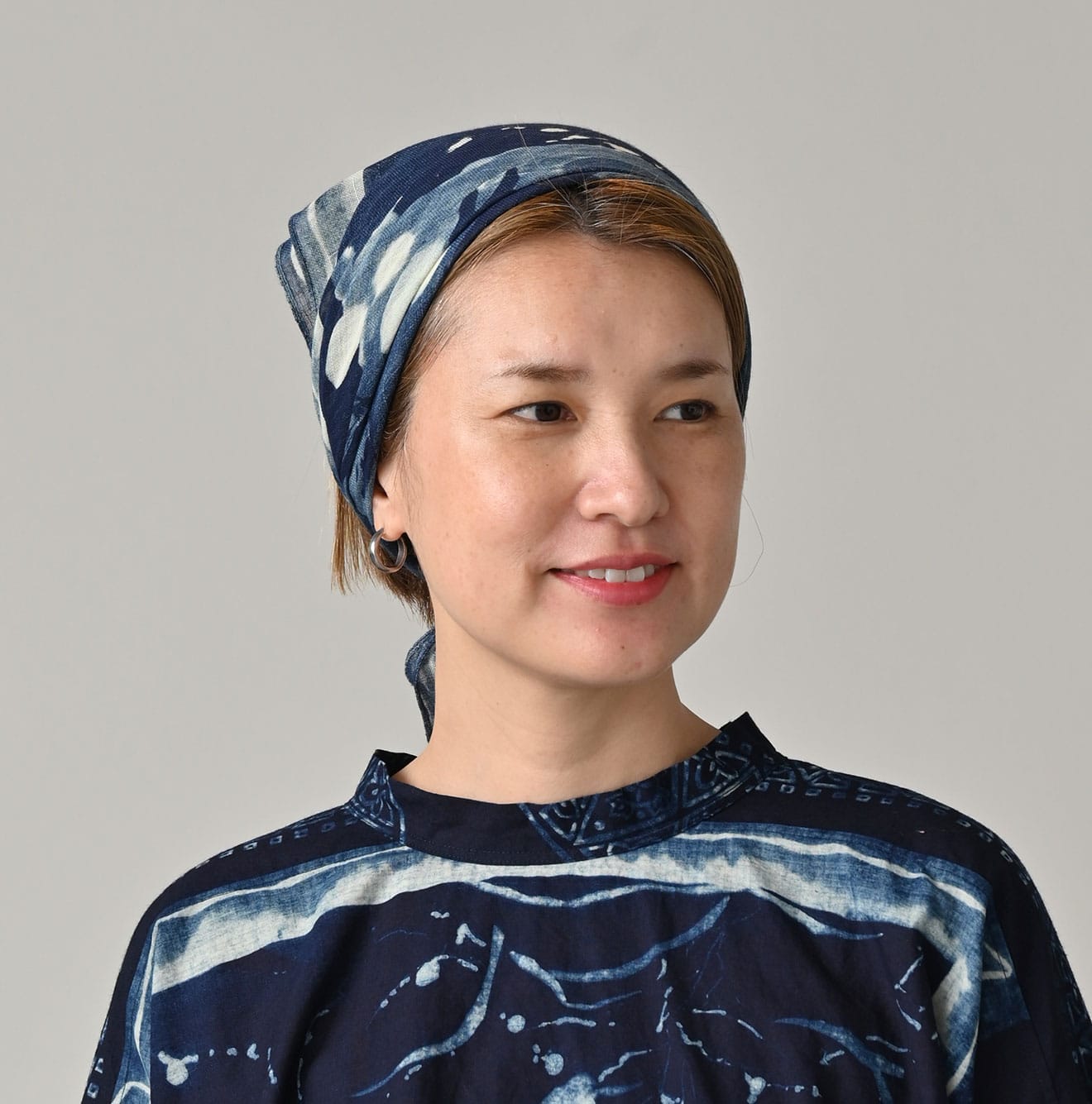 Indigo Gauze Twill Picture Book Bandana | 45R Official Online