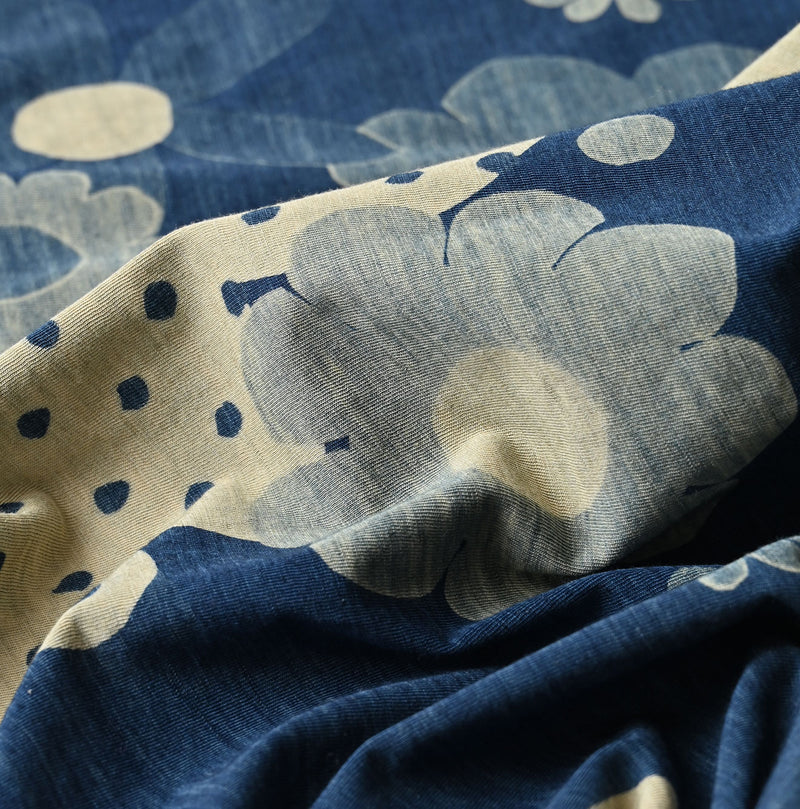 45R Indigo Tenjiku Happy Doodle Bandana