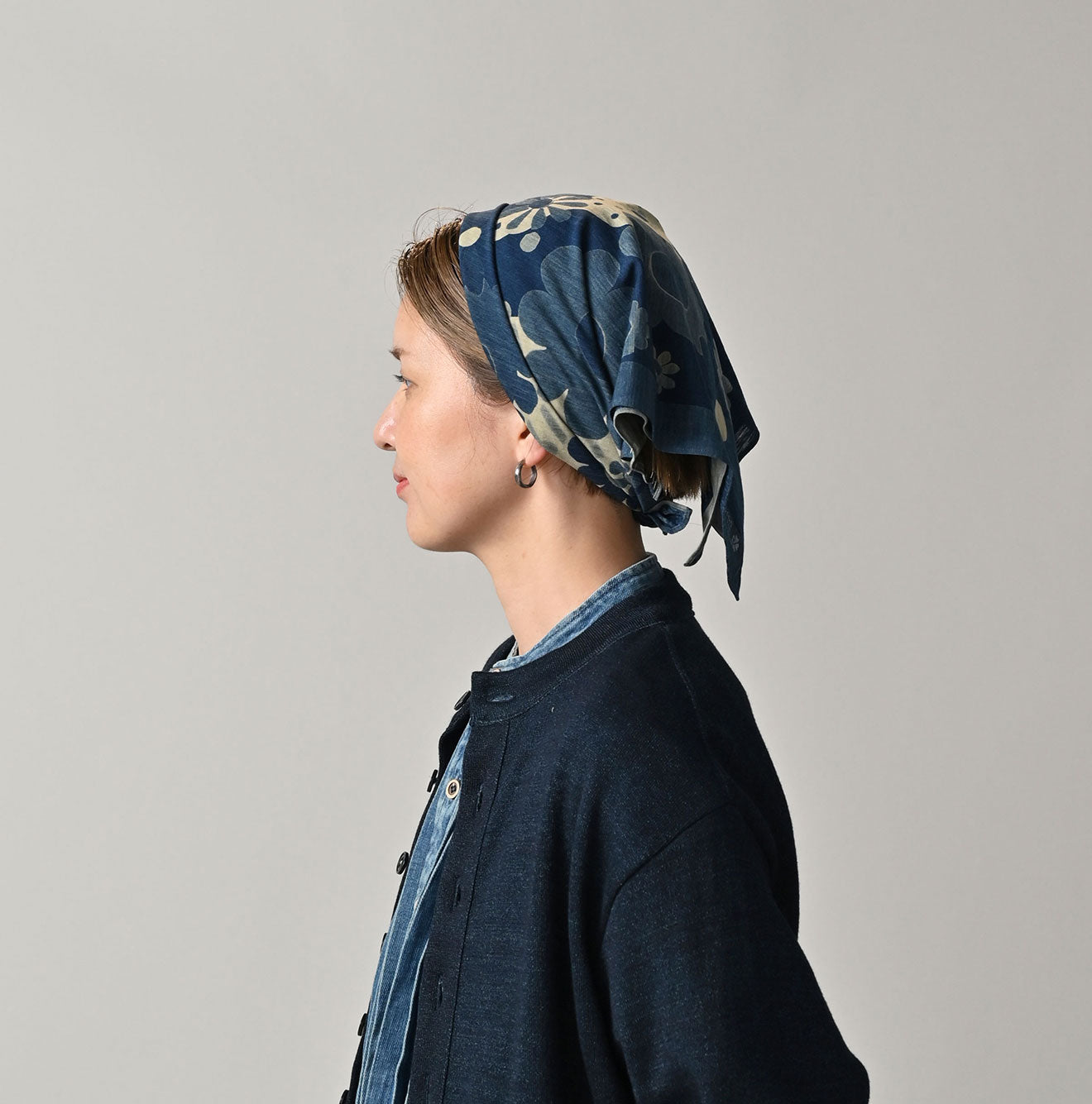 45R Indigo Tenjiku Happy Doodle Bandana