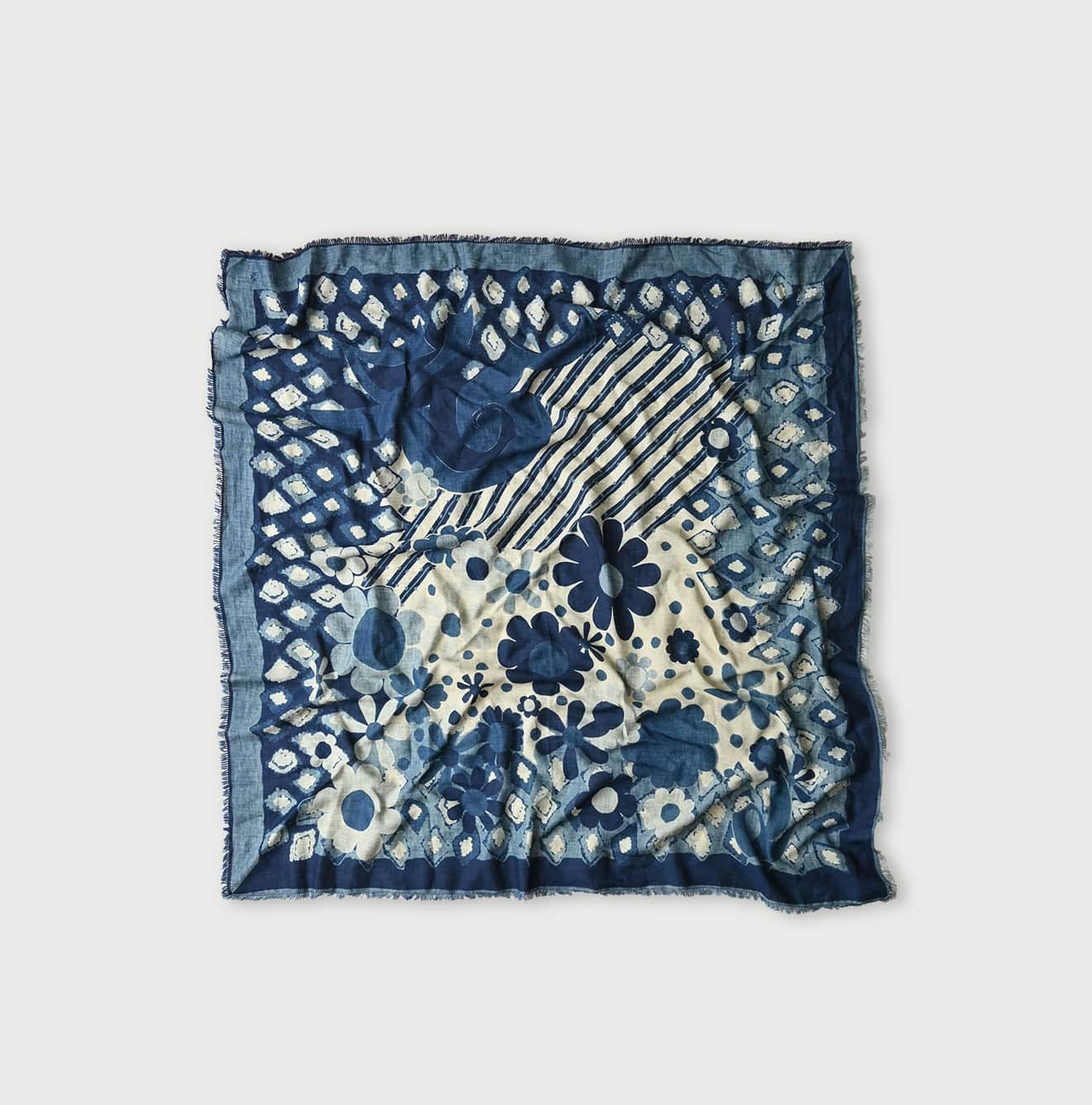 45R Indigo Happy Doodle FUROSHIKii