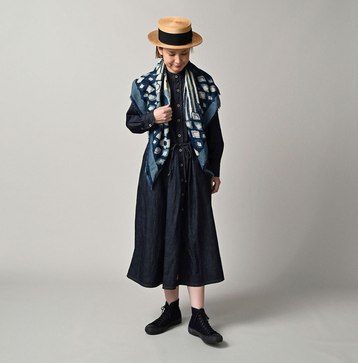 45R Indigo Happy Doodle FUROSHIKii