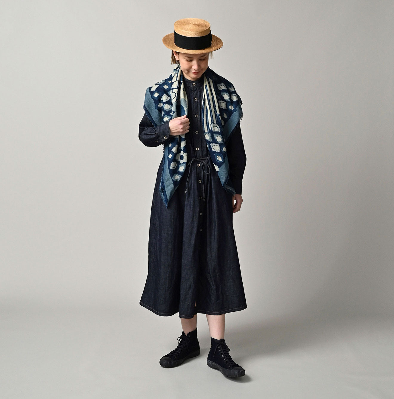 45R Indigo Happy Doodle FUROSHIKii - Image 5