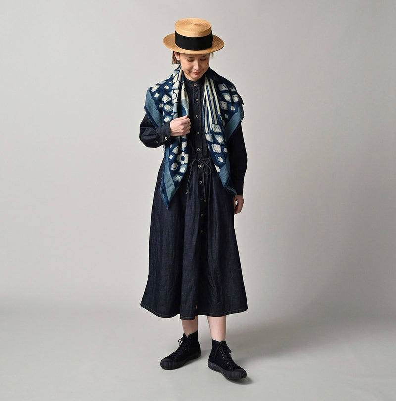 45R Indigo Happy Doodle FUROSHIKii - Image 5