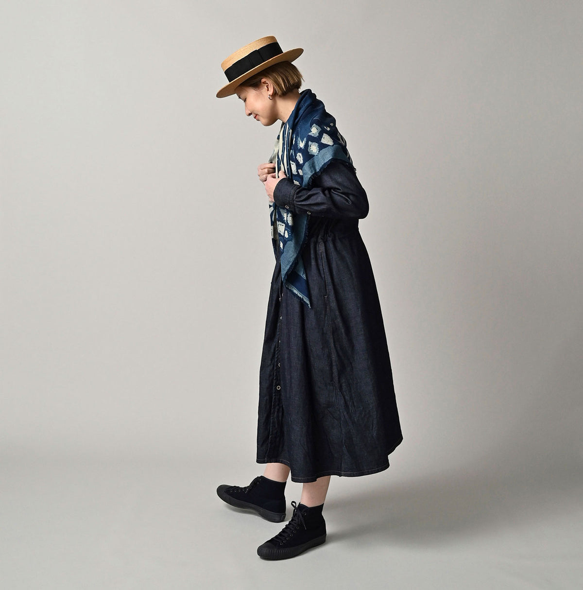 45R Indigo Happy Doodle FUROSHIKii