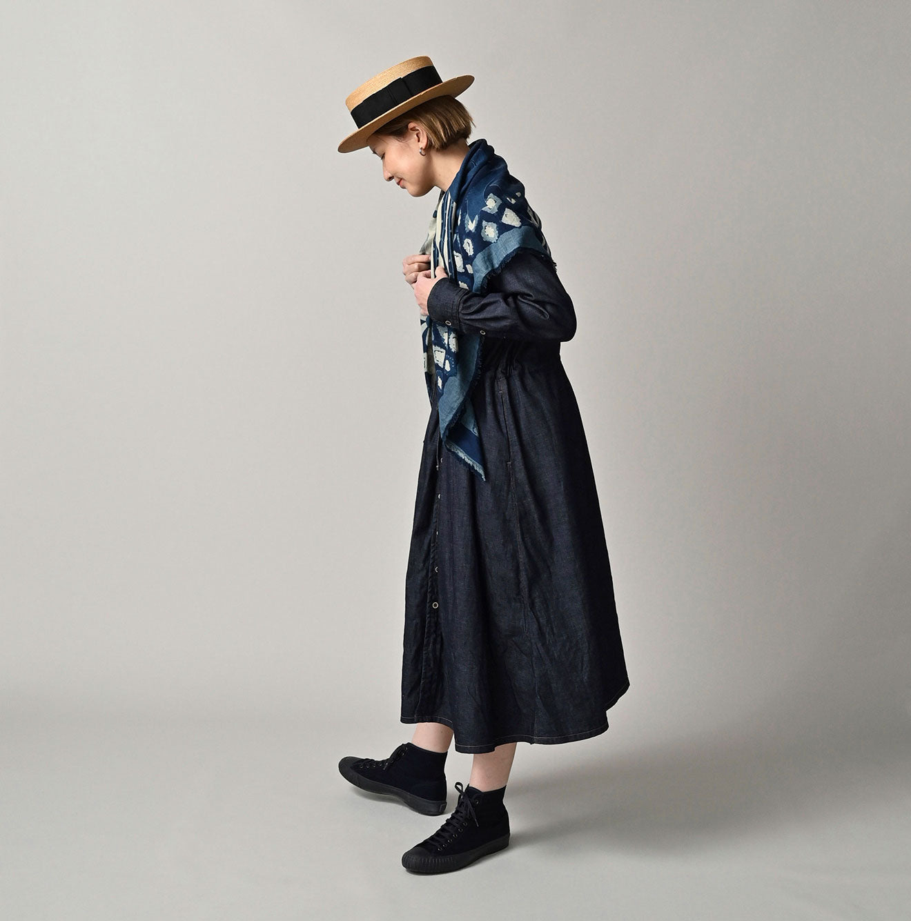 45R Indigo Happy Doodle FUROSHIKii