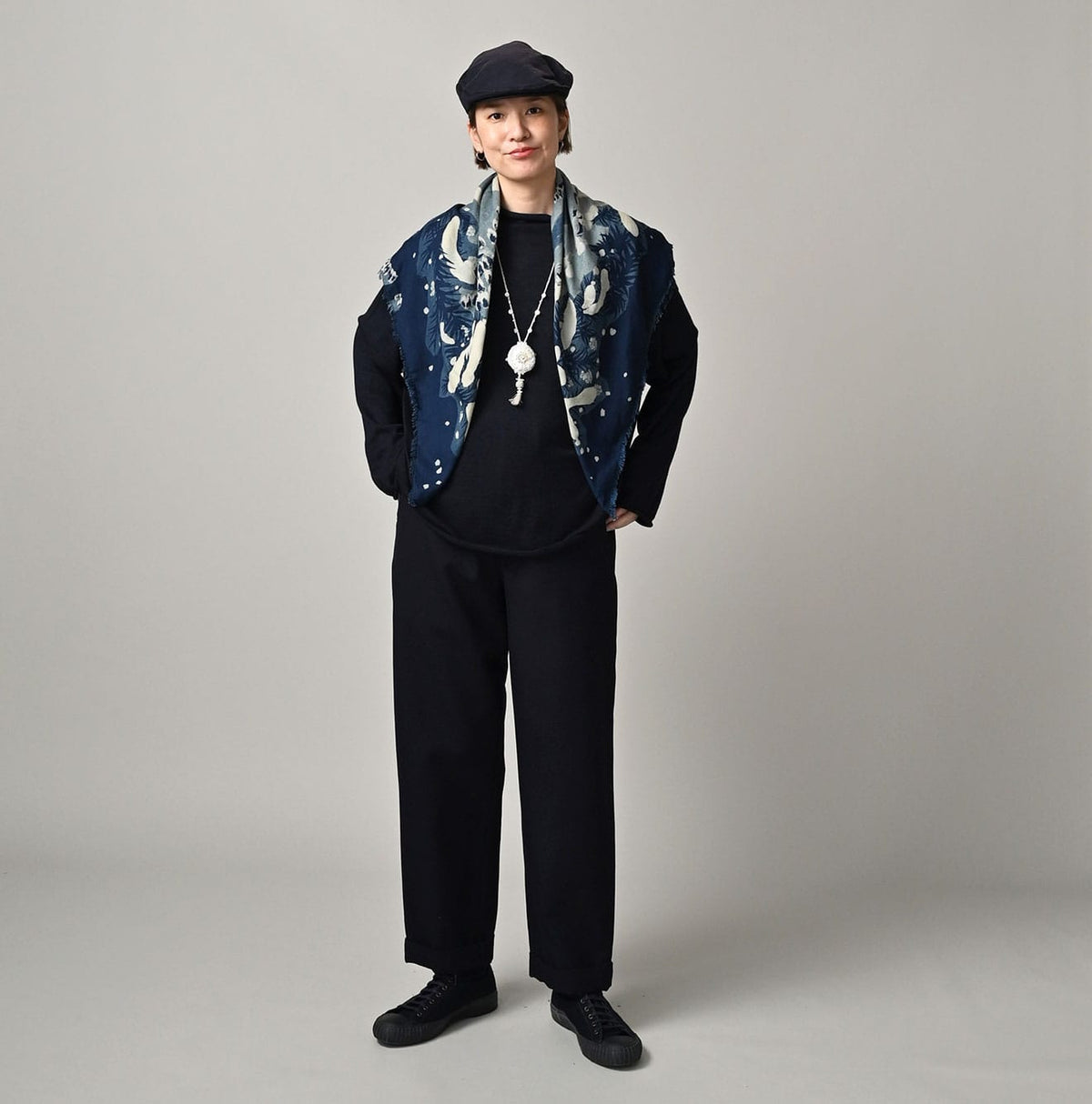 Indigo Twill Snowman FUROSHIKii