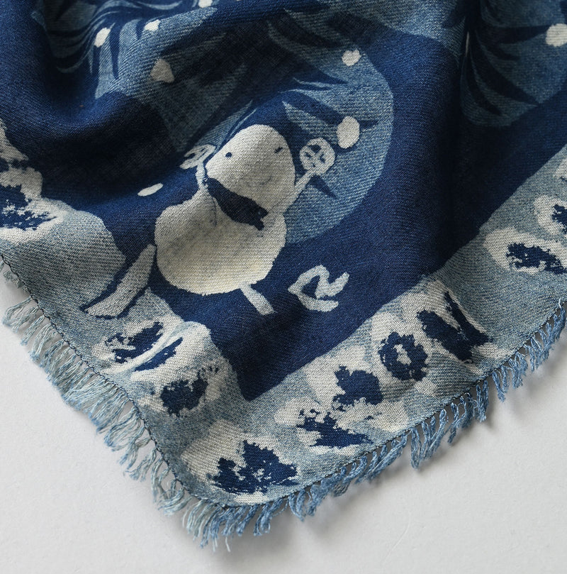 Indigo Twill Snowman FUROSHIKii