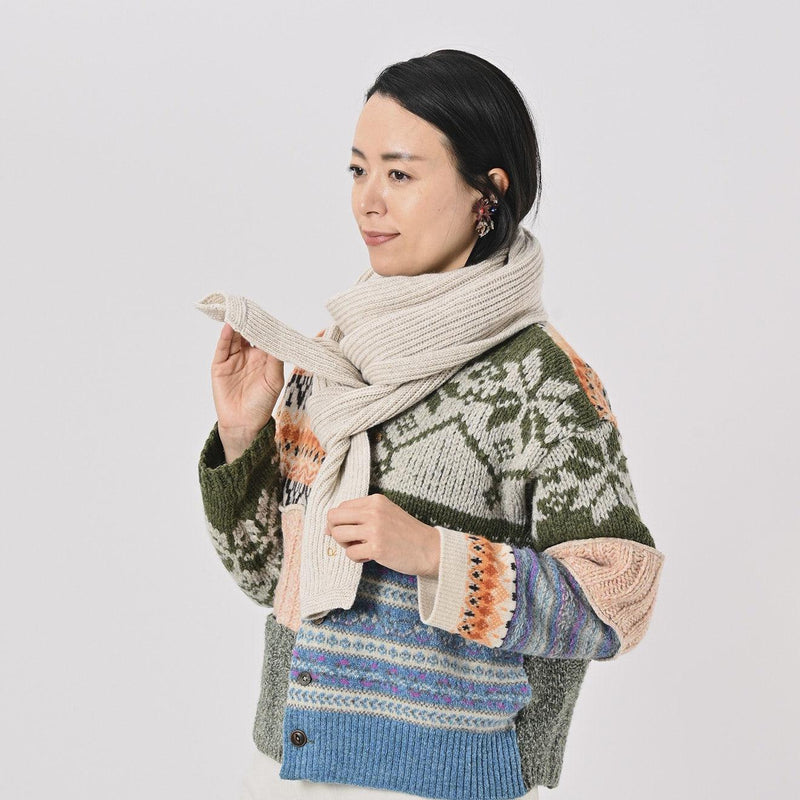 Cashmere Waffle Long Muffler - 45R by 45rpm studio - Image 4