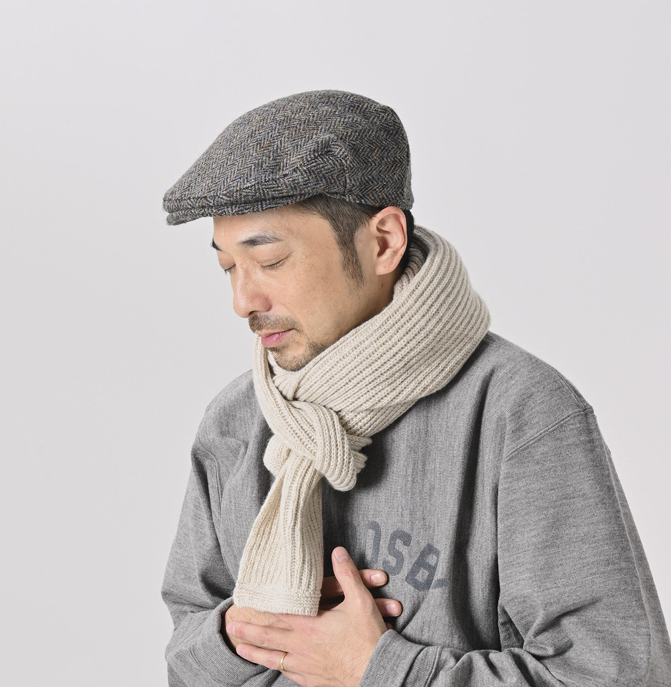 Cashmere Waffle Long Muffler - 45R by 45rpm studio