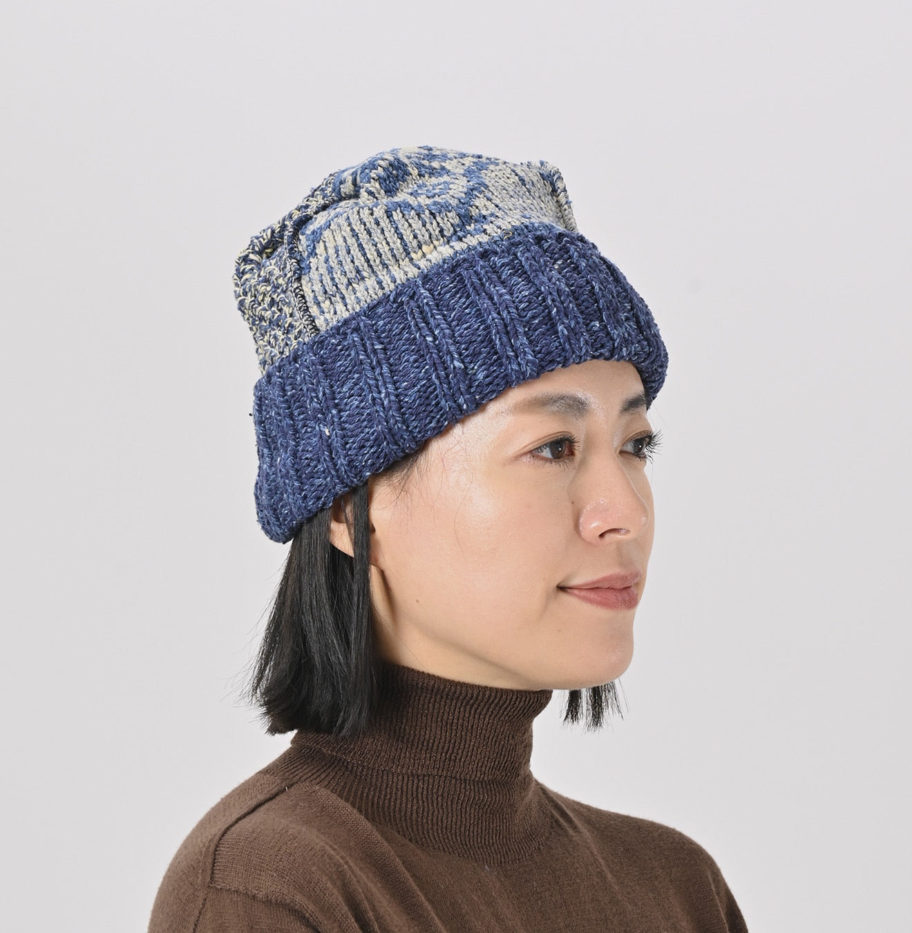 45R Indigo Tamatebako Patchwork Knit Cap