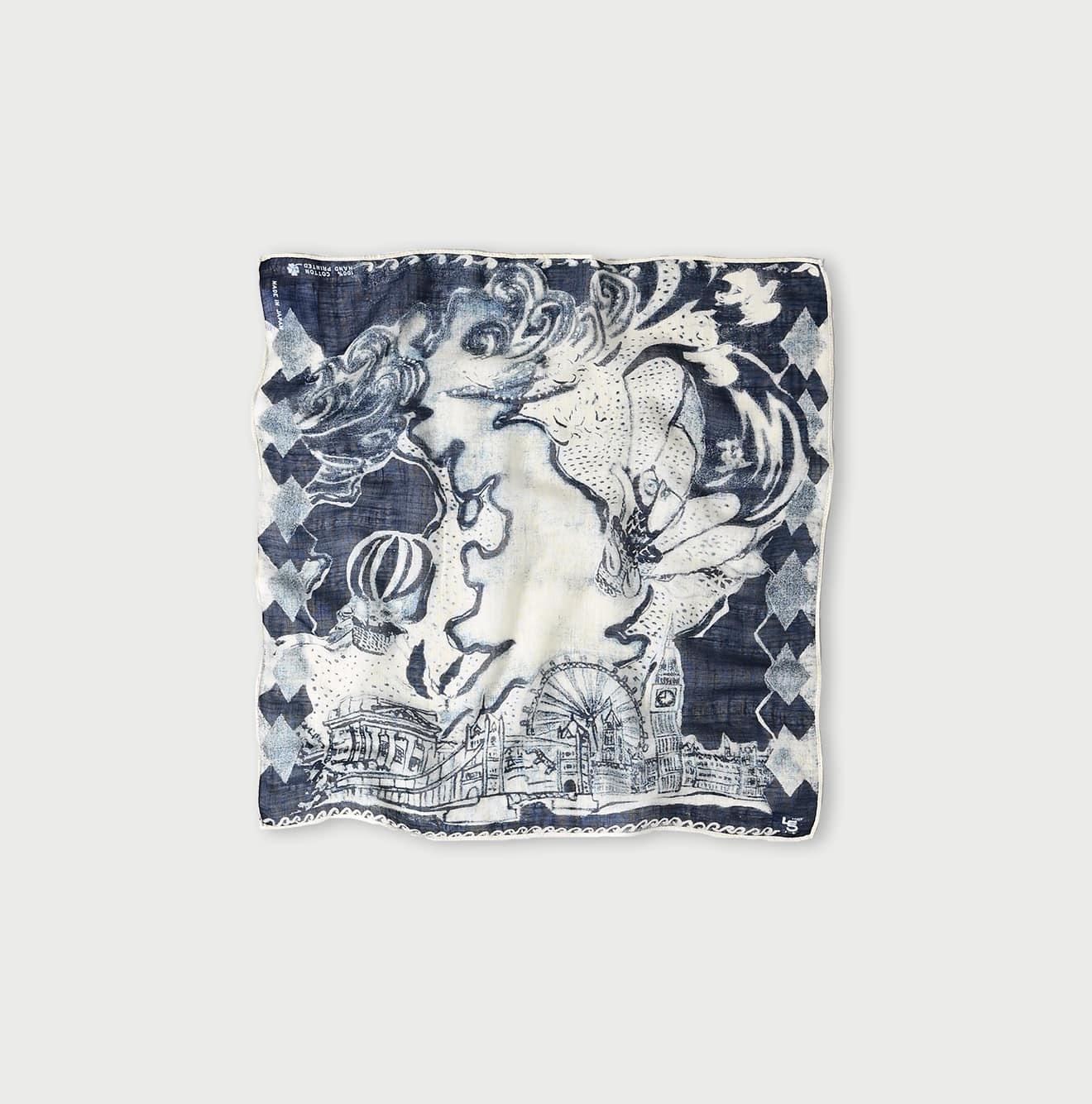 Indigo Gauze Picture Book Bandana