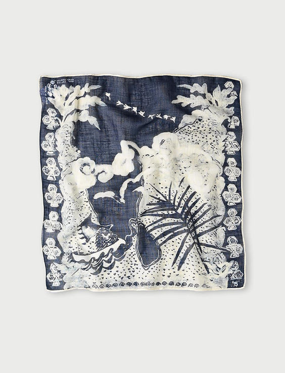 Indigo Gauze Picture Book Bandana