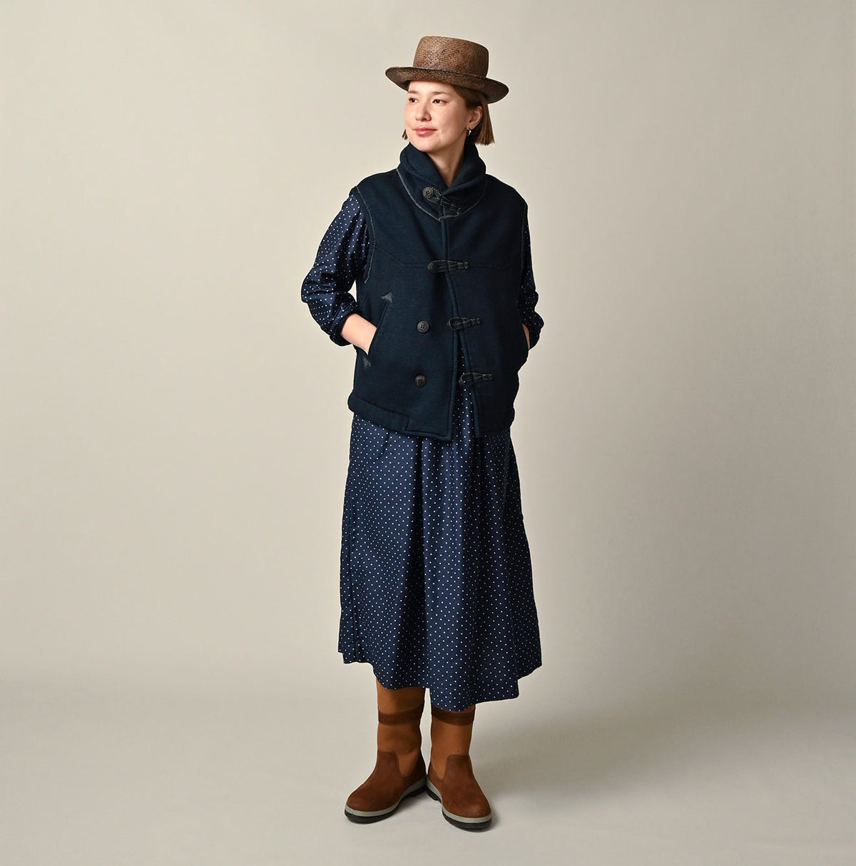 Indigo Hokkaido Fleece 908 Vest (Size 4)