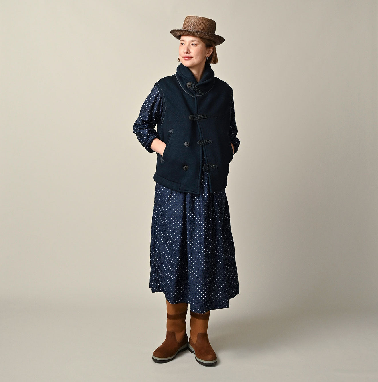 Indigo Hokkaido Fleece 908 Vest (Size 4)