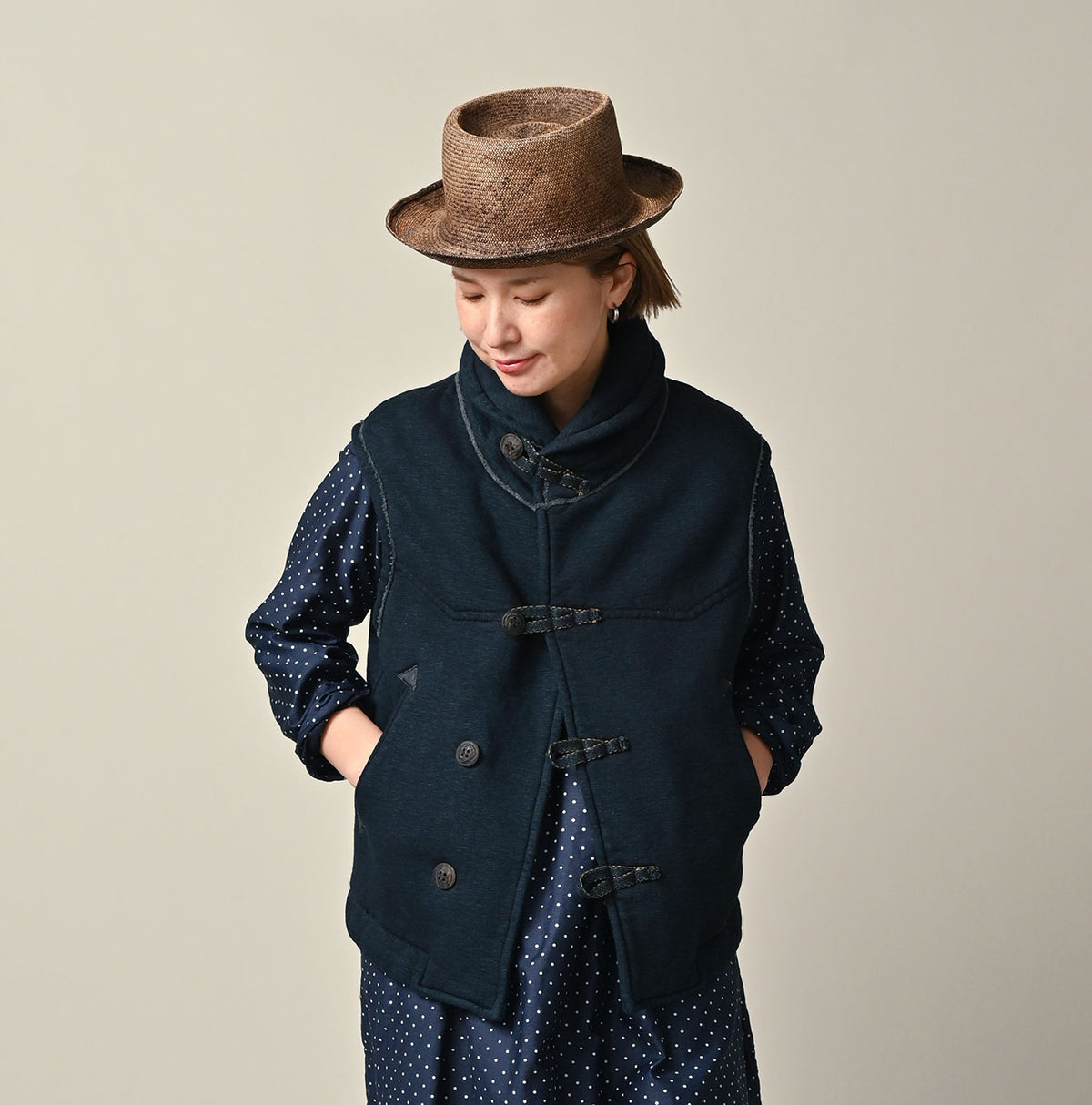 Indigo Hokkaido Fleece 908 Vest (Size 4)