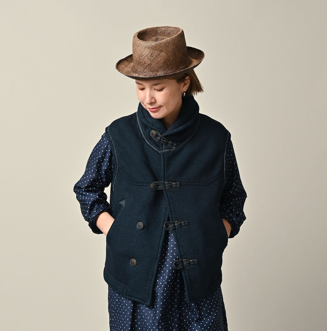 Indigo Hokkaido Fleece 908 Vest (Size 4)