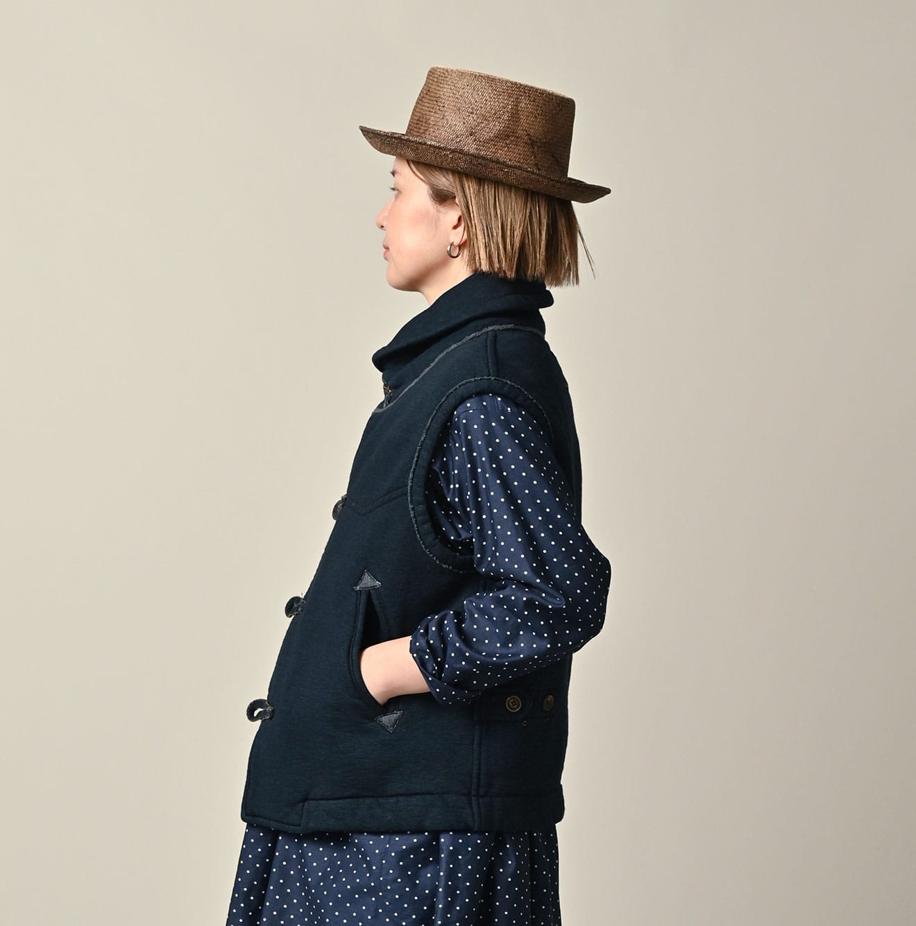 Indigo Hokkaido Fleece 908 Vest (Size 4)