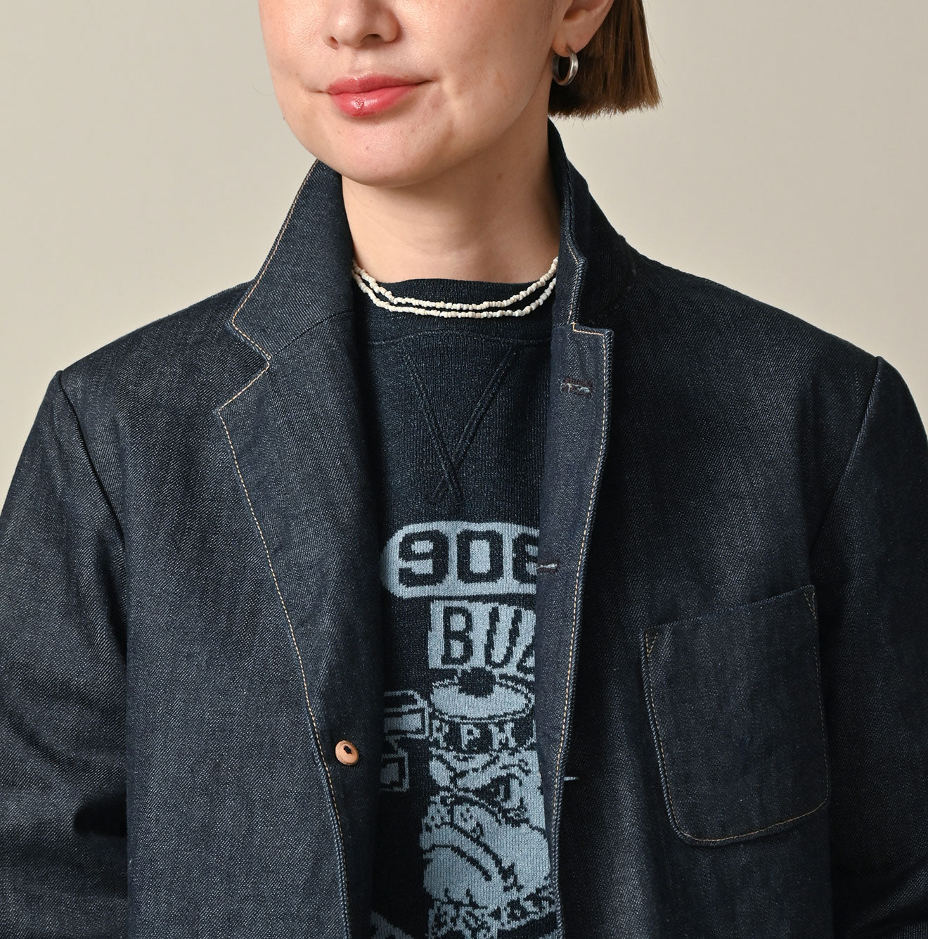 45R Rye Mugi Denim 908 Cardigan Jacket