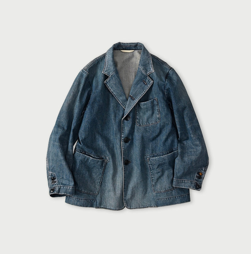 45R Rye Mugi Denim 908 Cardigan Jacket Distressed