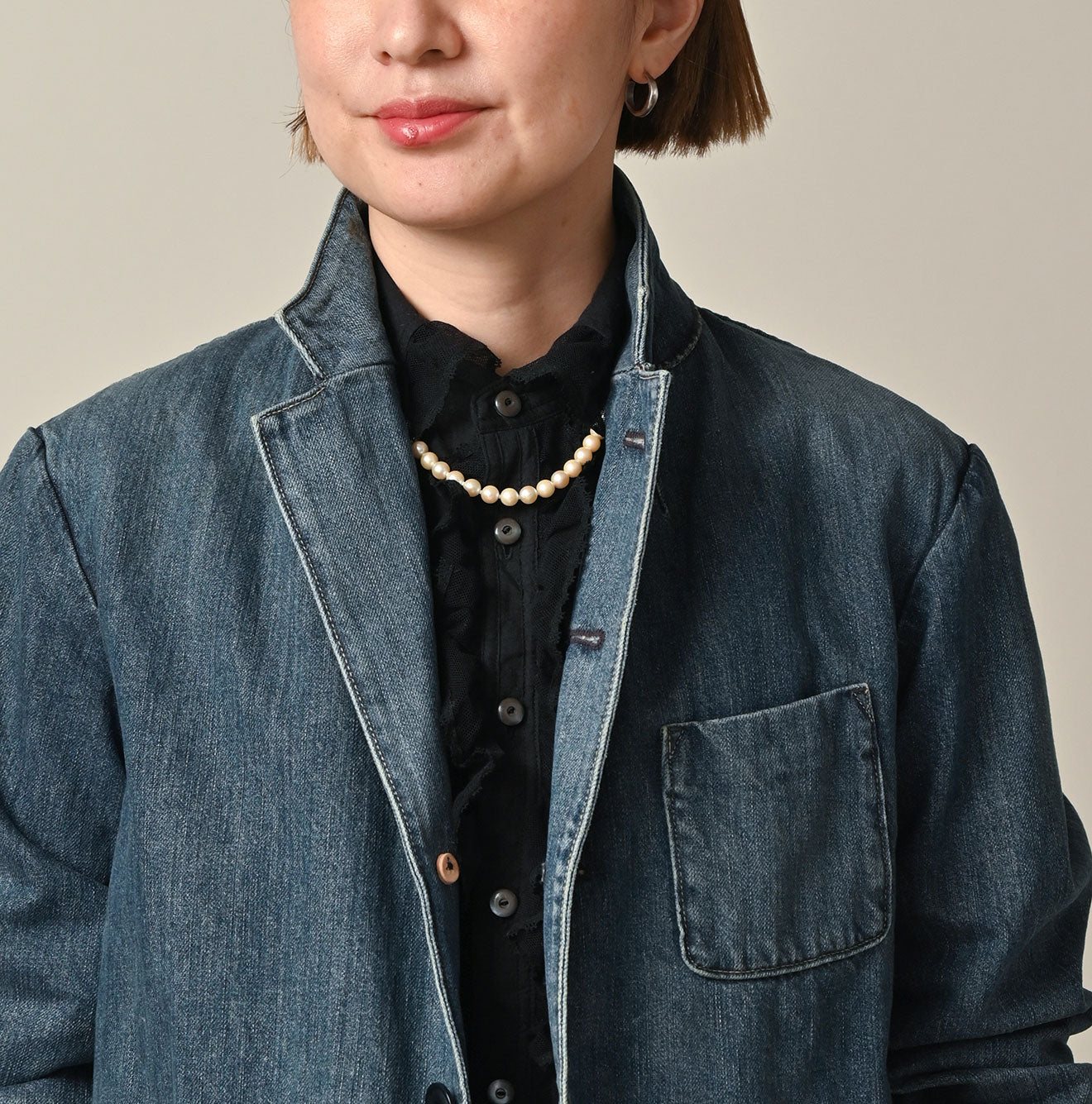 45R Rye Mugi Denim 908 Cardigan Jacket Distressed