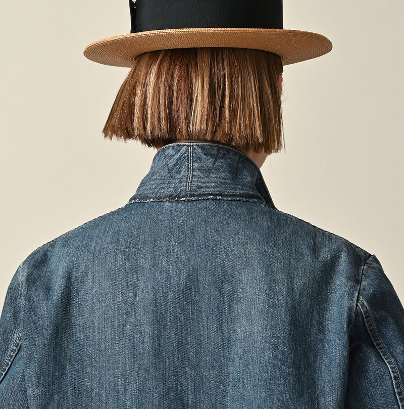 45R Rye Mugi Denim 908 Cardigan Jacket Distressed