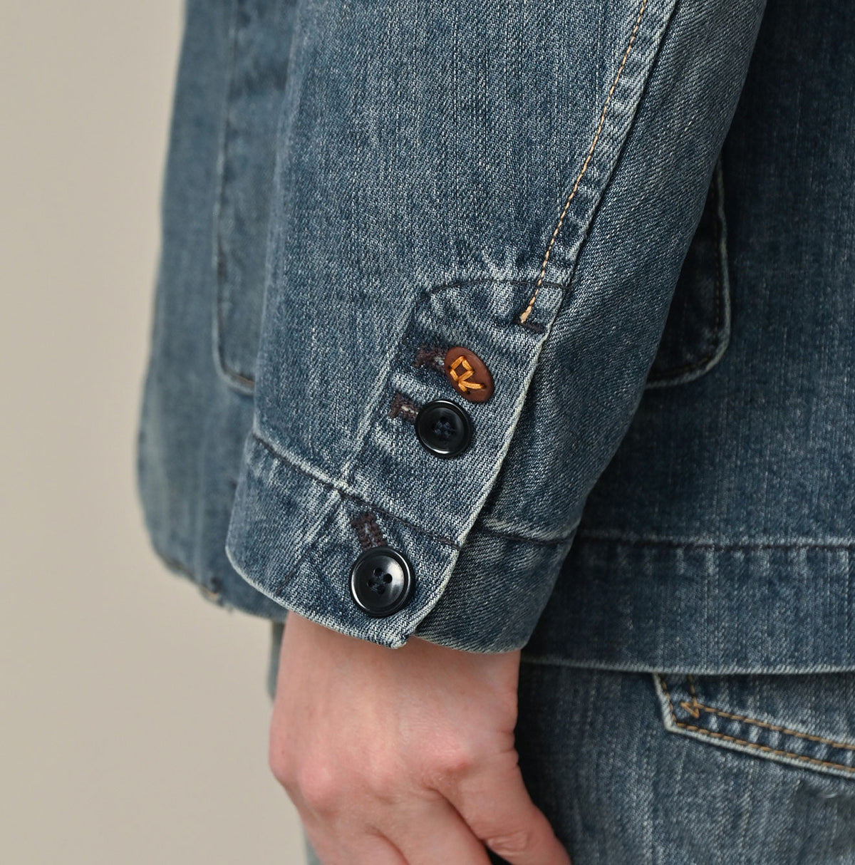 45R Rye Mugi Denim 908 Cardigan Jacket Distressed