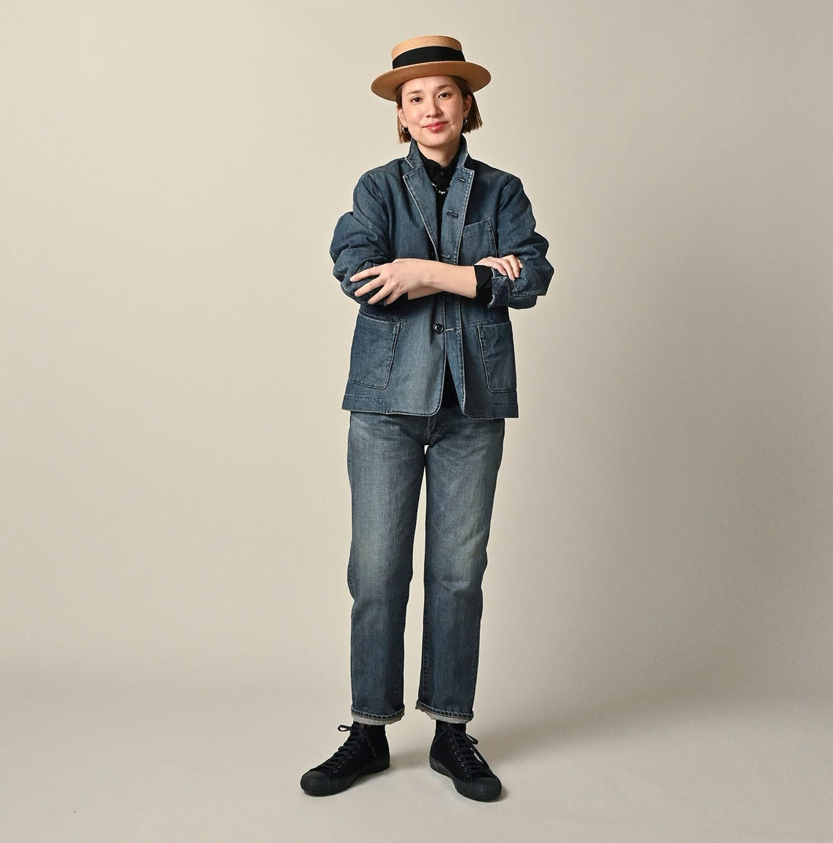 45R Rye Mugi Denim 908 Cardigan Jacket Distressed