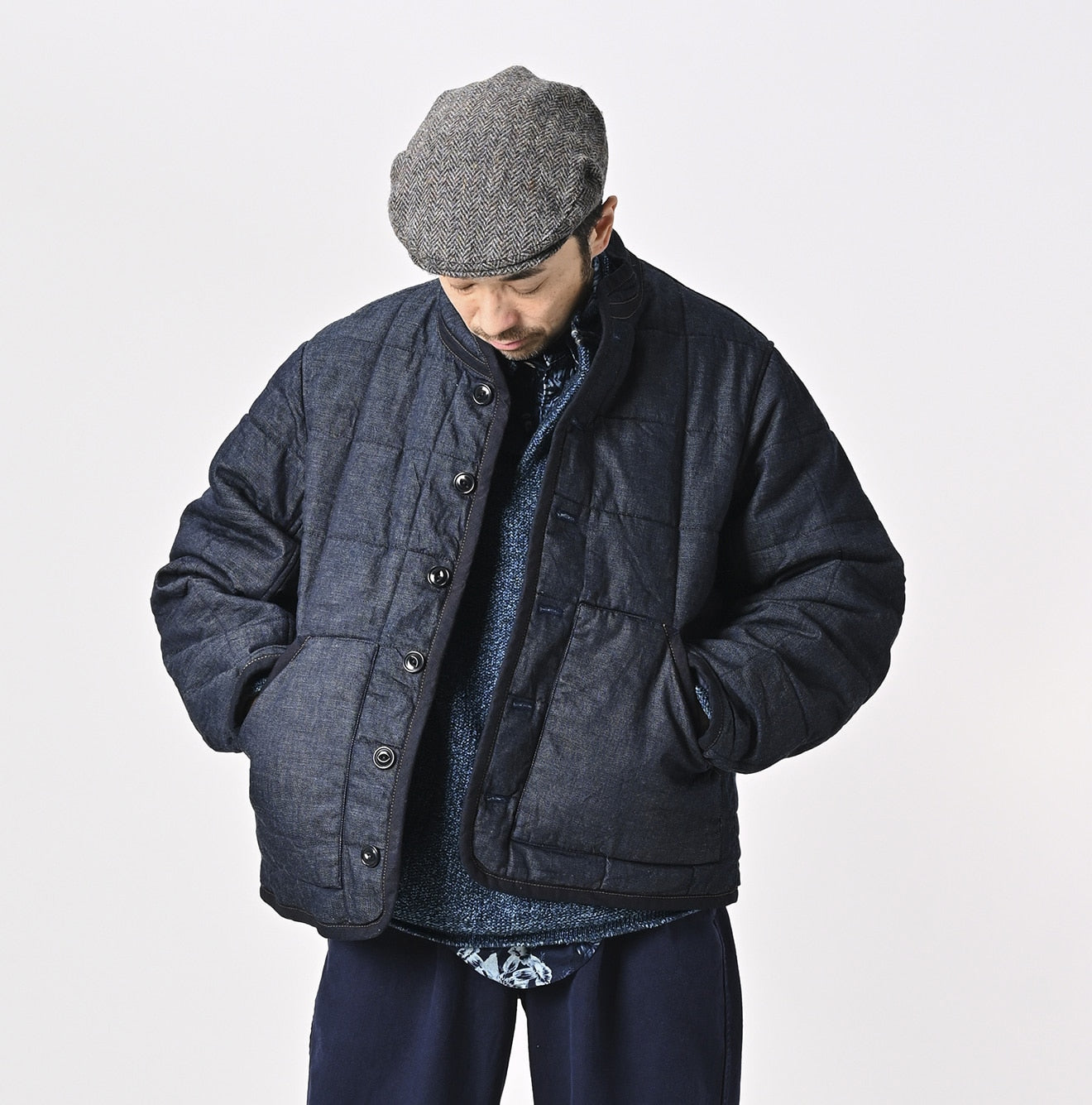 45R Indigo 45 Petit Denim 908 Stand Collar Blouson