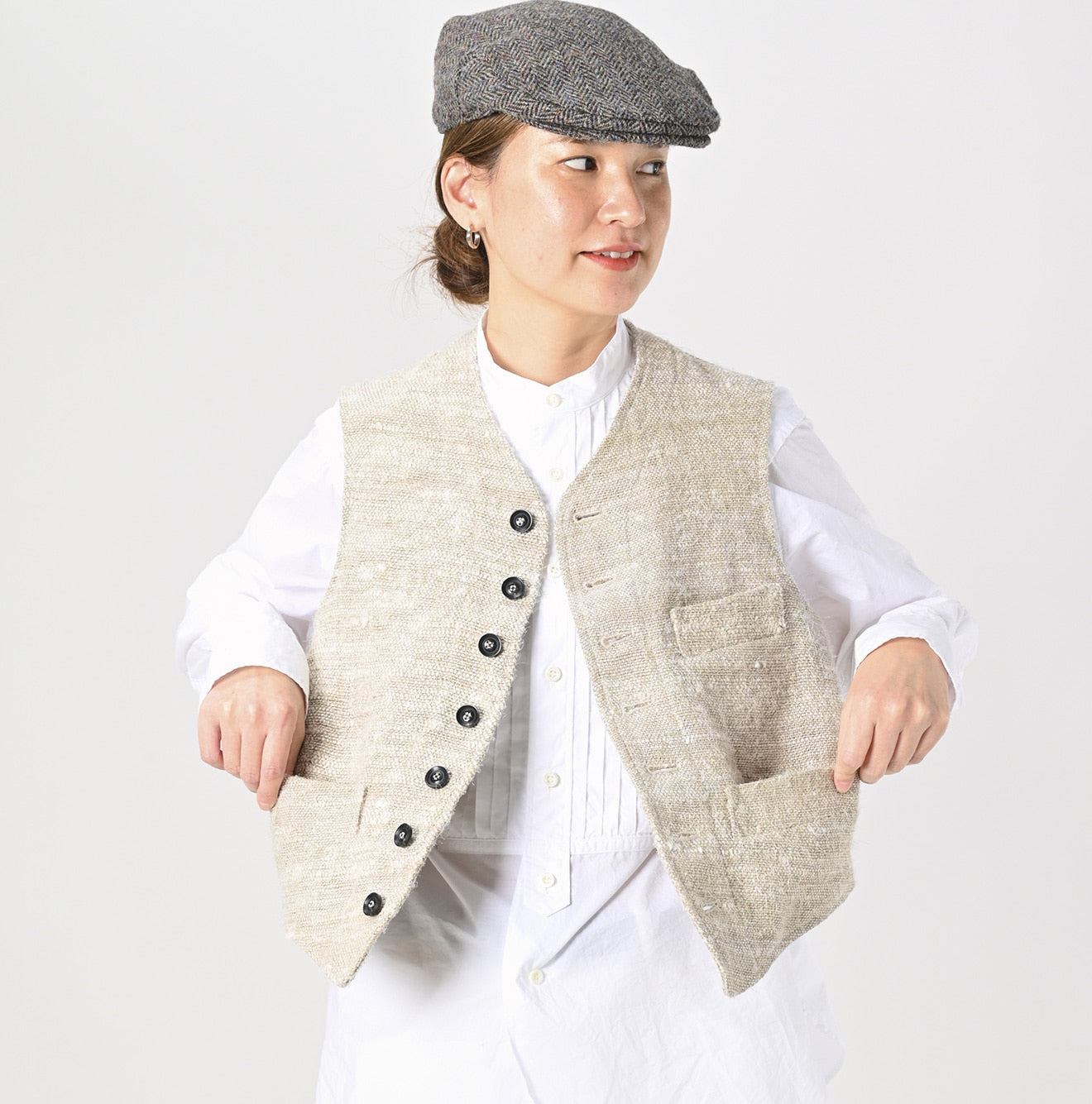 45R Linen Silk Tweed 908 Vest