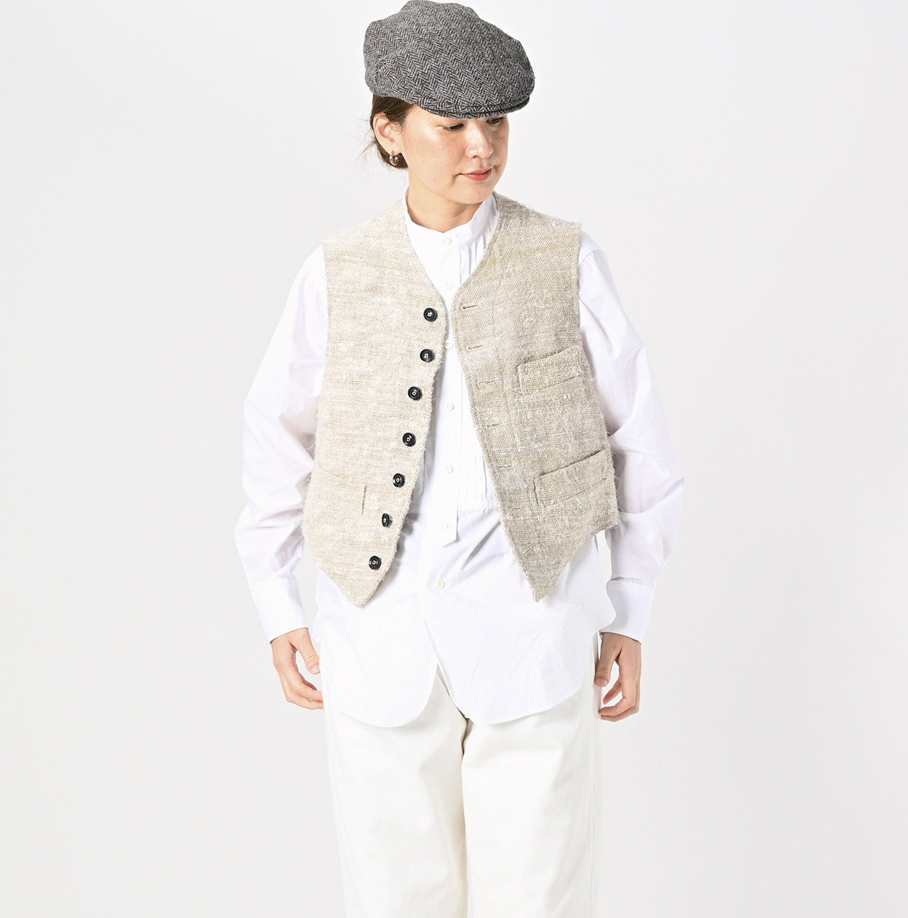 45R Linen Silk Tweed 908 Vest