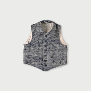 Ai Indigo Linen Silk Tweed 908 Vest (Size 4)