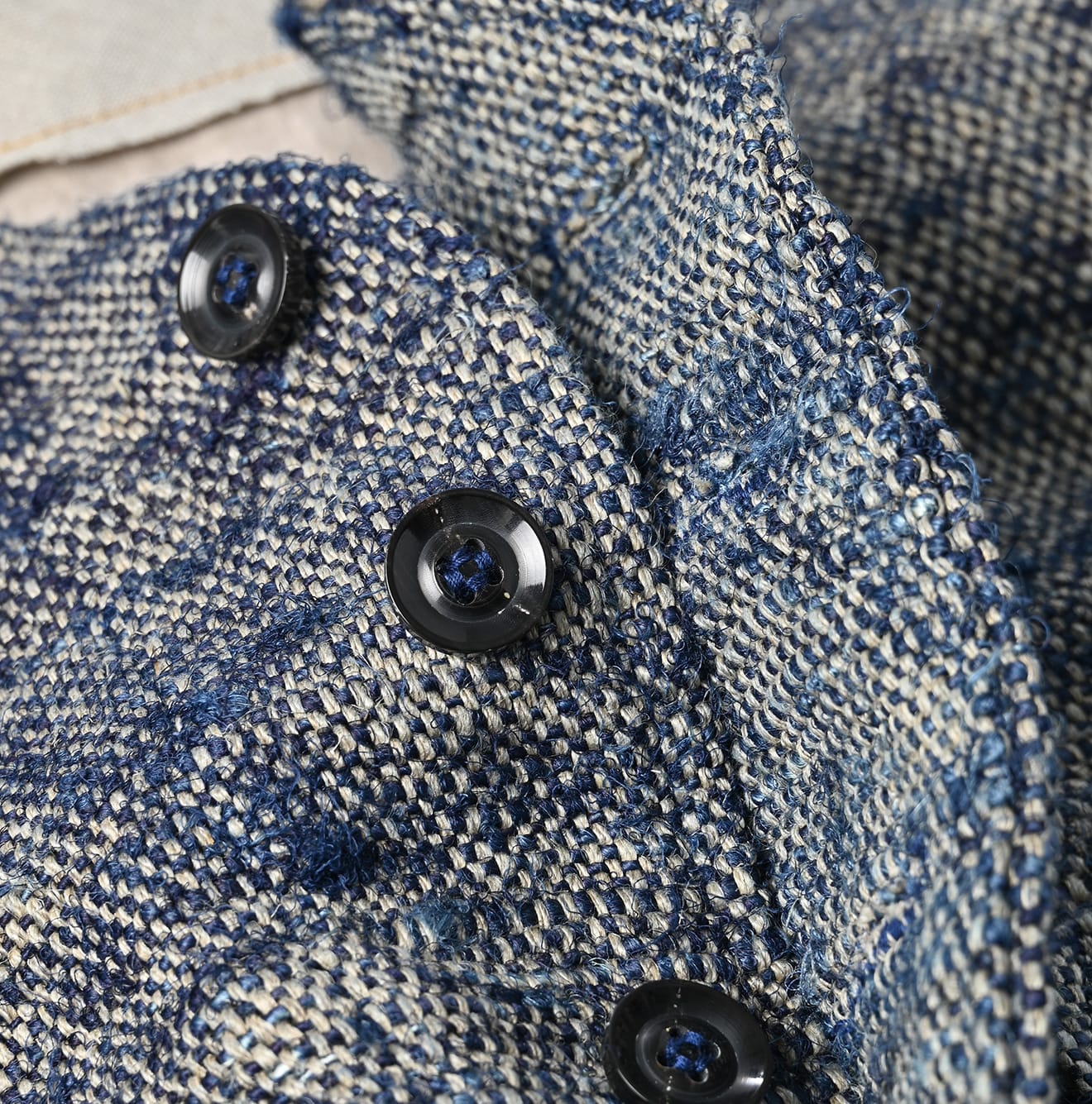 45R Ai Indigo Linen Silk Tweed 908 Vest