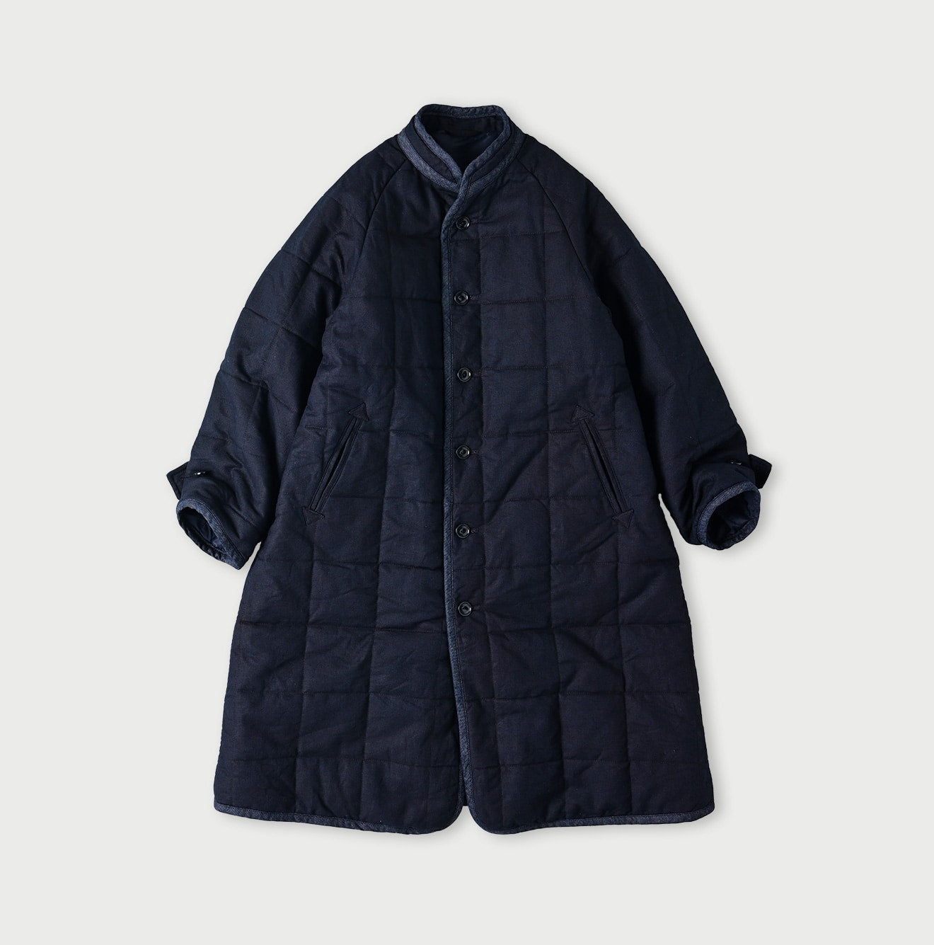 Indigo Oxford Quilt x Nylon Coat (Size 1)