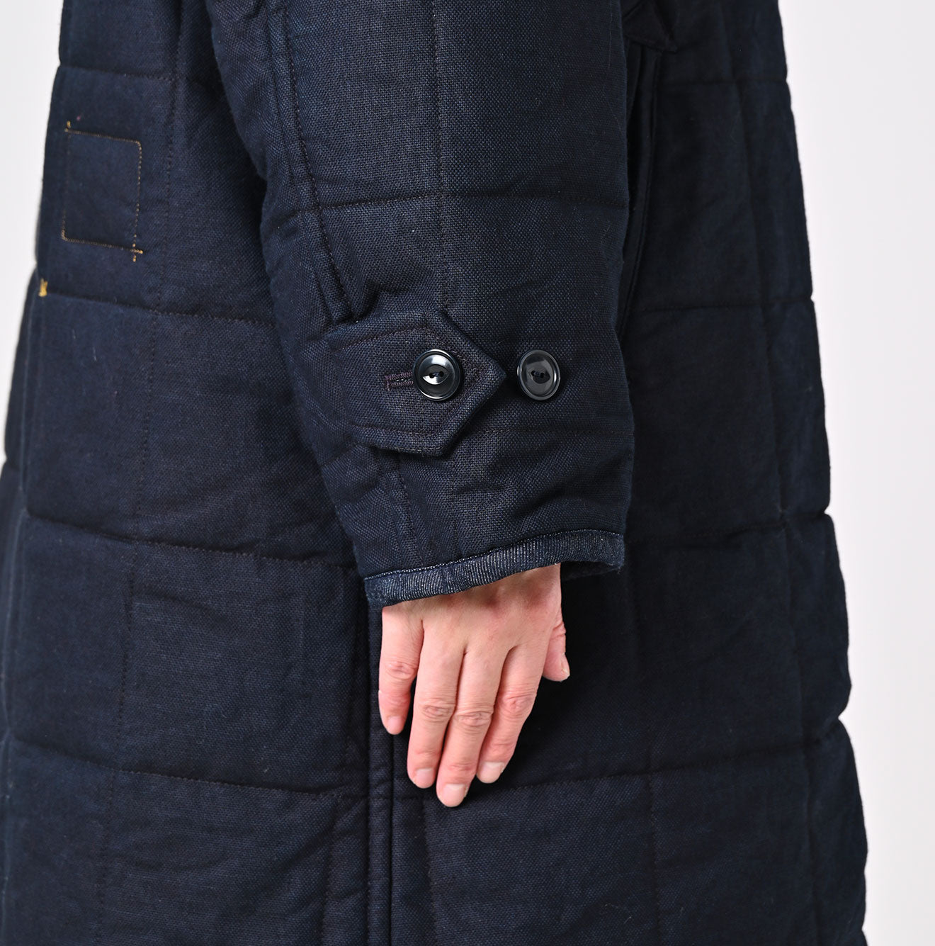 45R Indigo Oxford Quilt x Nylon Coat