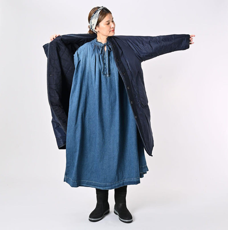 Indigo Oxford Quilt x Nylon Coat (Size 1) - 45R by 45rpm studio - Image 13
