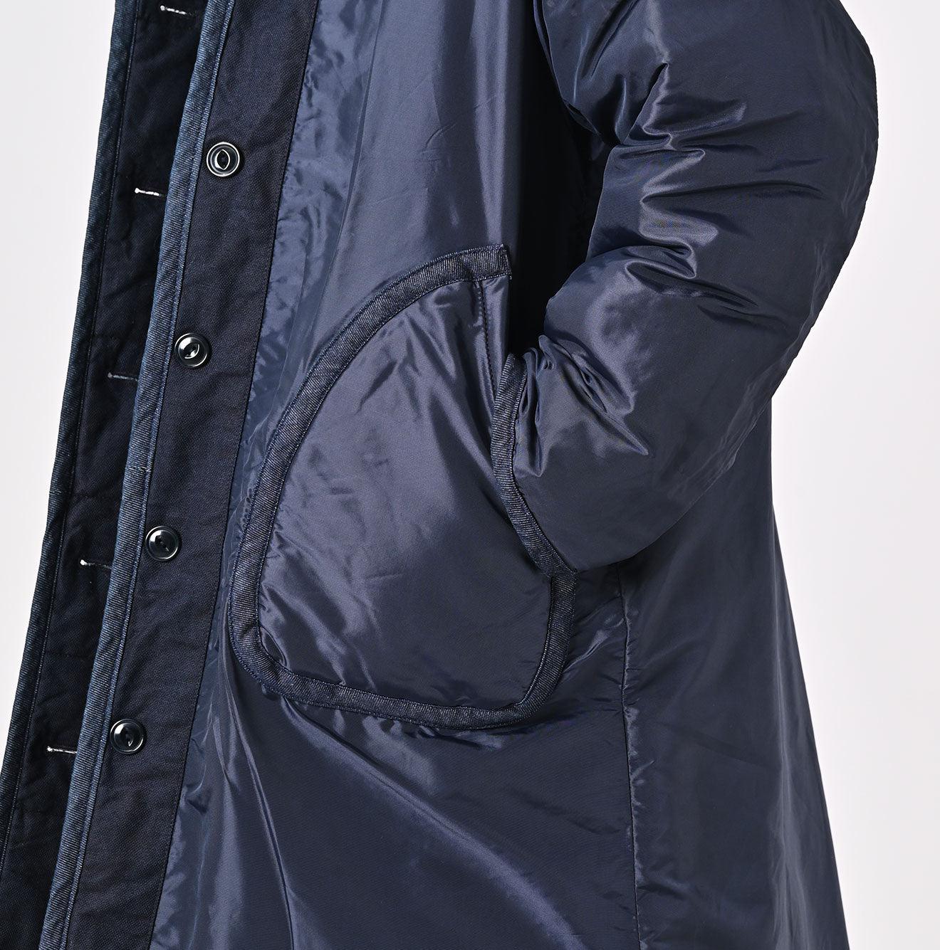 Indigo Oxford Quilt x Nylon Coat – 45R GLOBAL