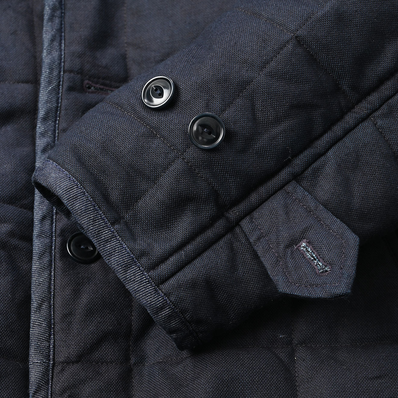 45R Indigo Oxford Quilt x Nylon Coat