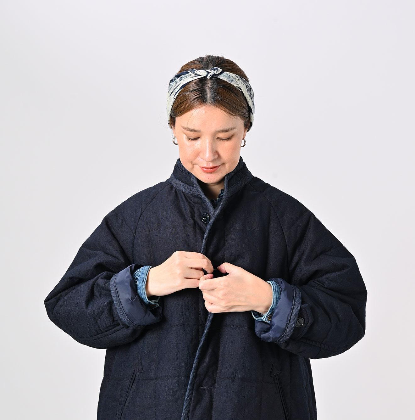 Indigo Oxford Quilt x Nylon Coat (Size 1) - 45R by 45rpm studio - Image 6