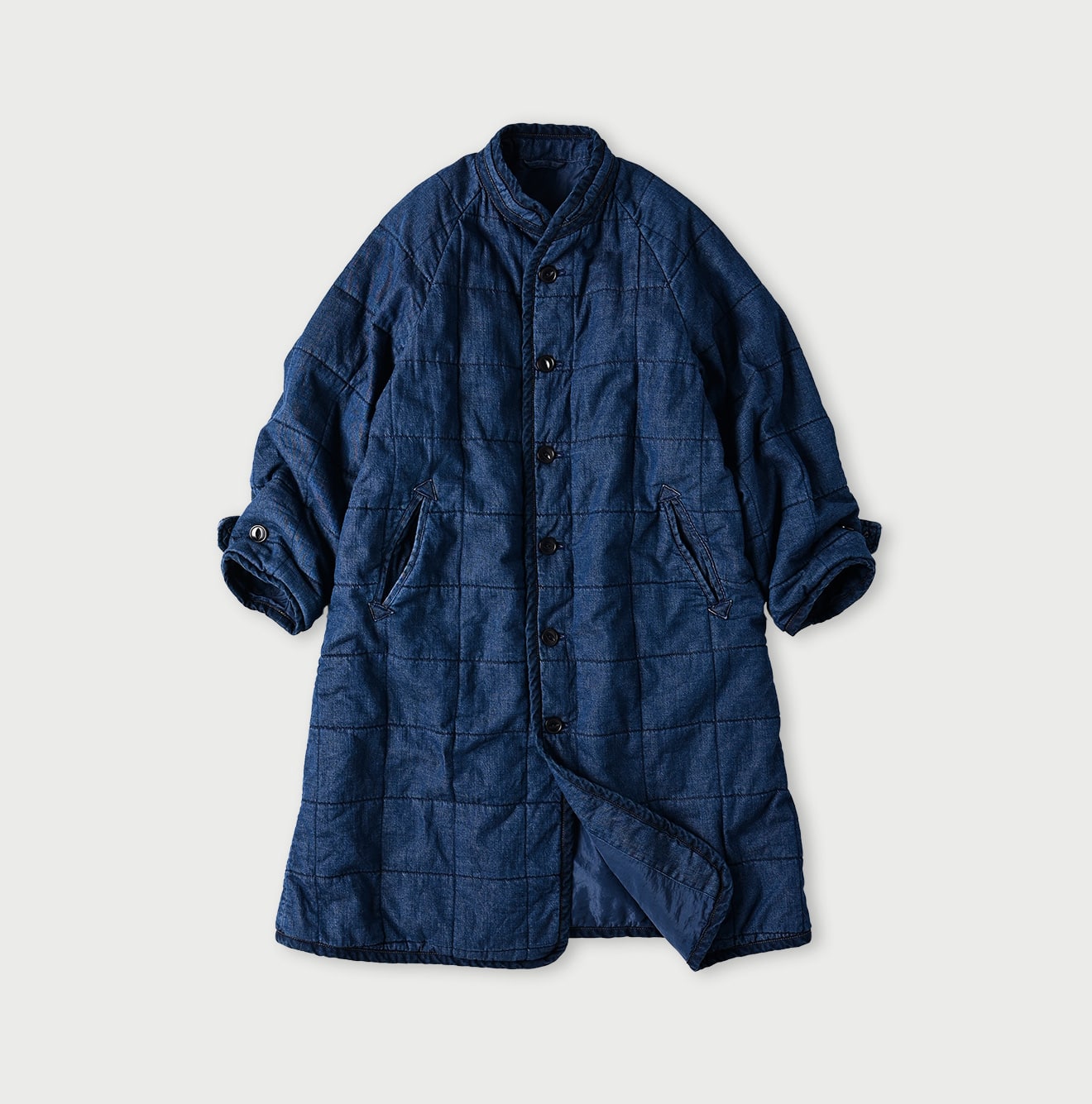 45R 45 Petit Denim Nylon Coat Distressed