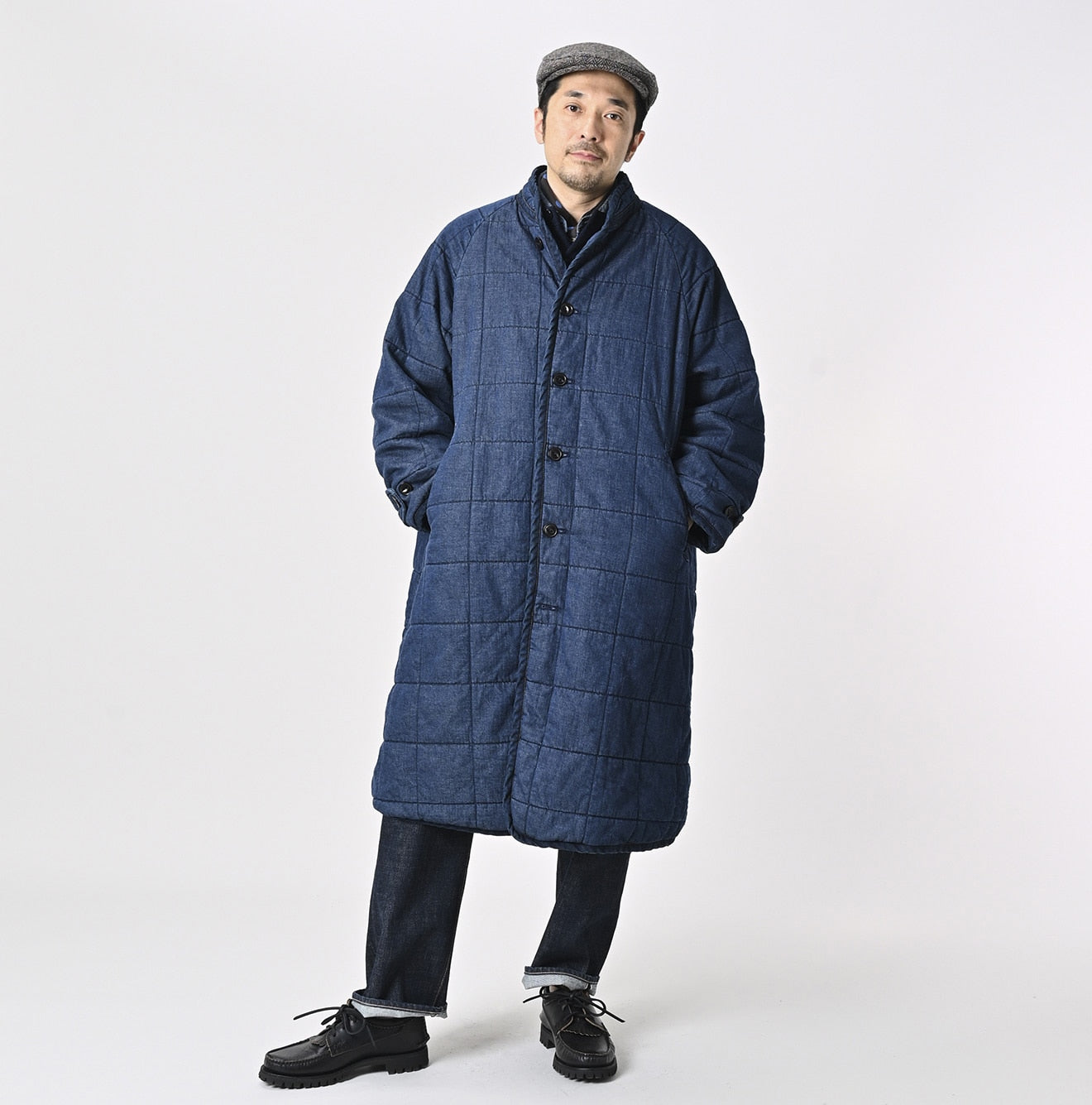 45R 45 Petit Denim Nylon Coat Distressed