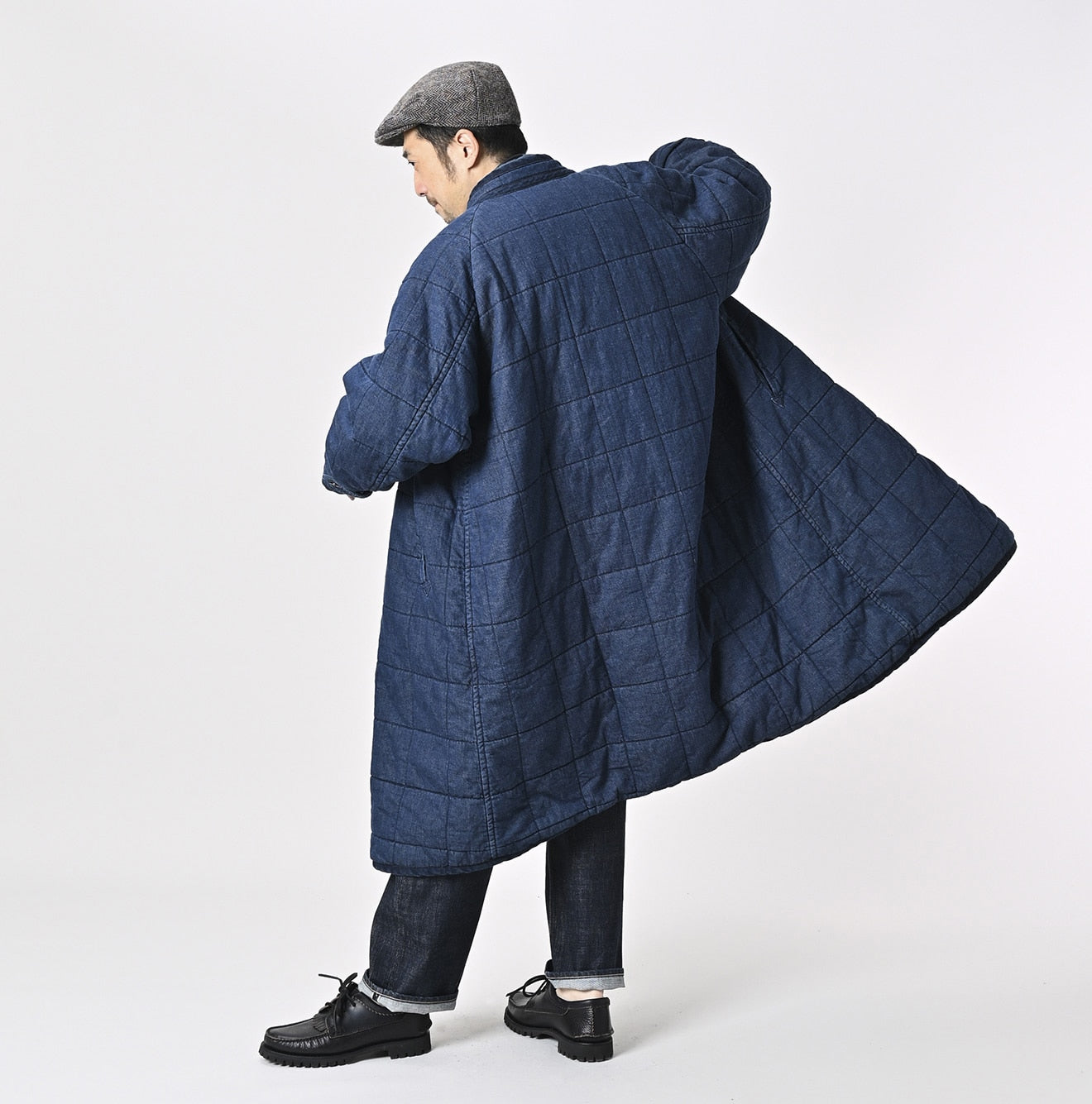 45R 45 Petit Denim Nylon Coat Distressed