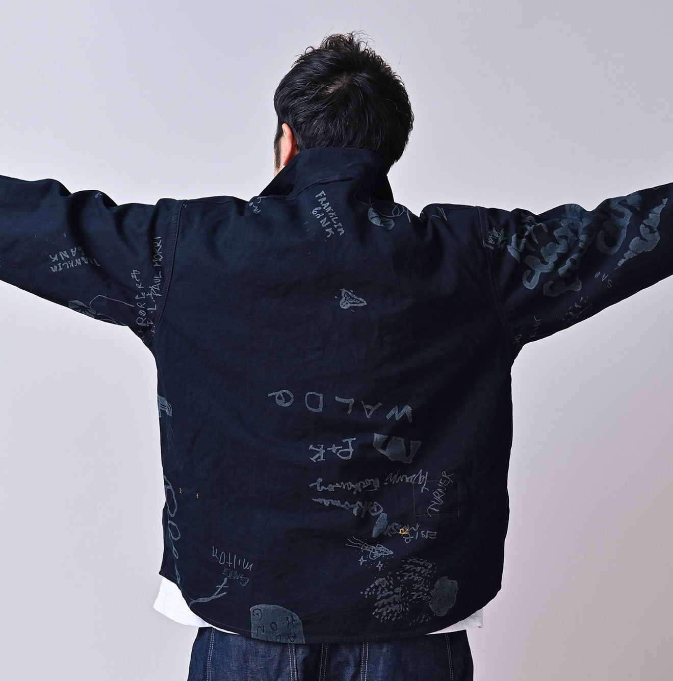 45R Indigo Duck 908 Graffiti Duffer Shirt - Image 9