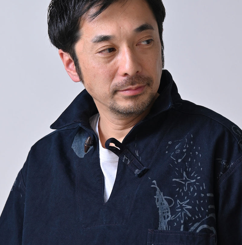 45R Indigo Duck 908 Graffiti Duffer Shirt