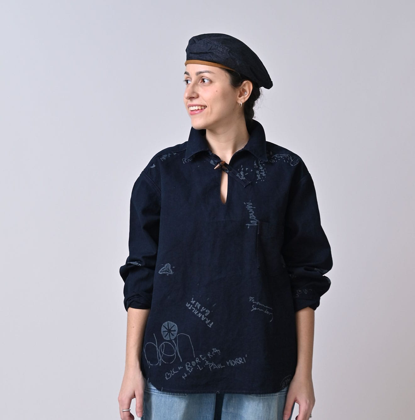 45R Indigo Duck 908 Graffiti Duffer Shirt - Image 4