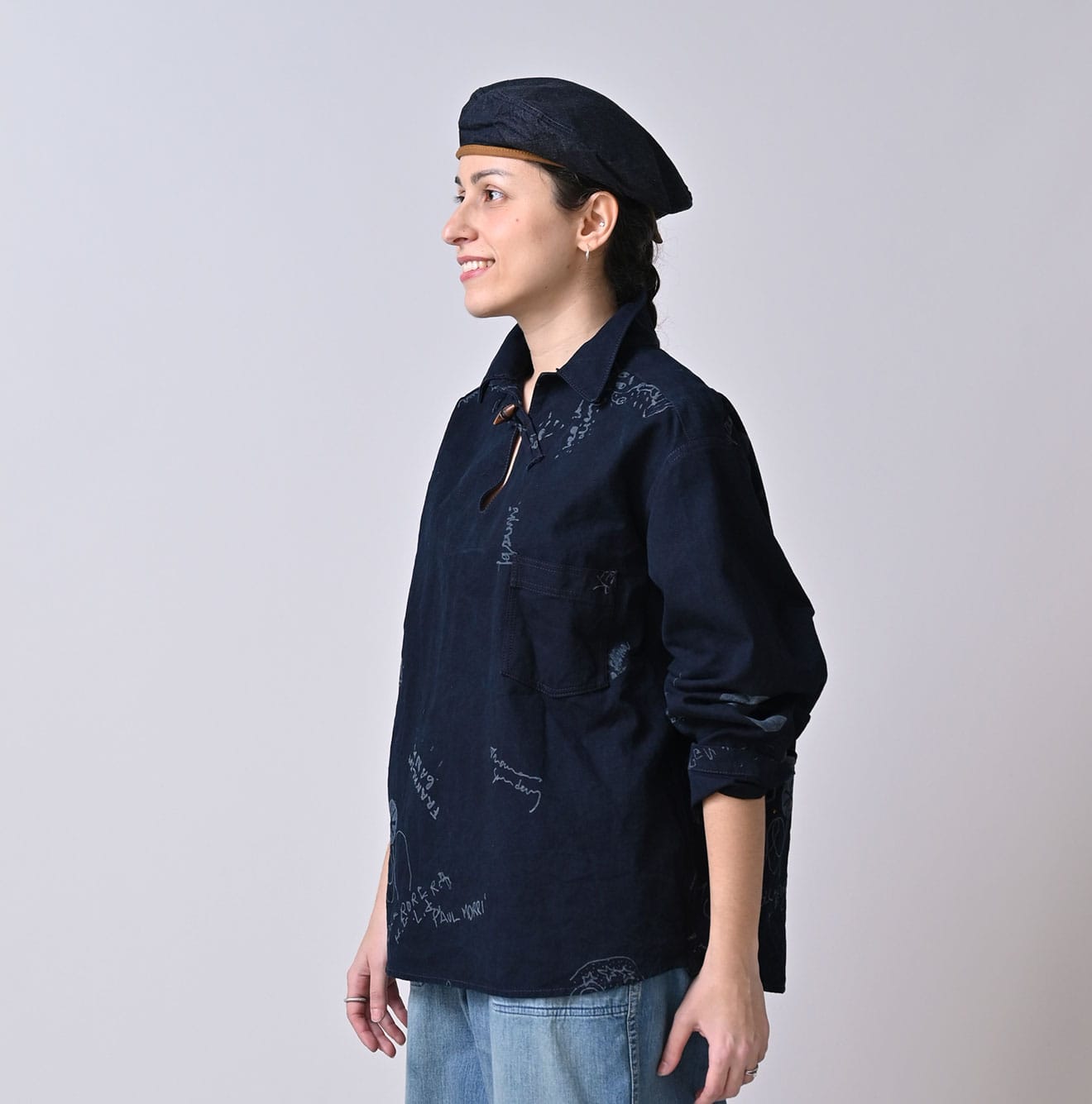 45R Indigo Duck 908 Graffiti Duffer Shirt - Image 5