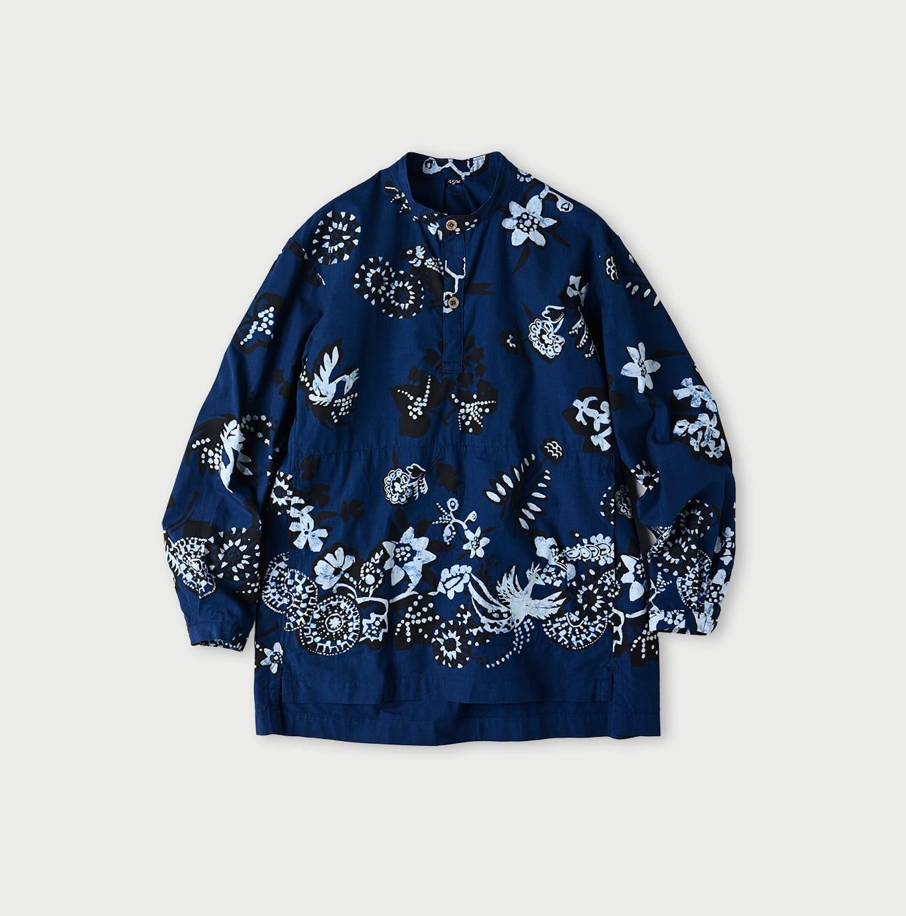 Indigo Fushicho Easy Stand Collar Shirt (Size 2) - 45R by 45rpm studio - Image 1
