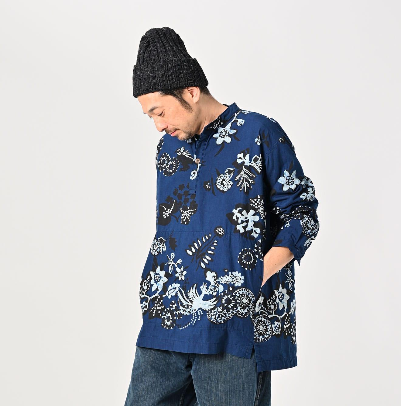Indigo Fushicho Easy Stand Collar Shirt (Size 2) - 45R by 45rpm studio - Image 8
