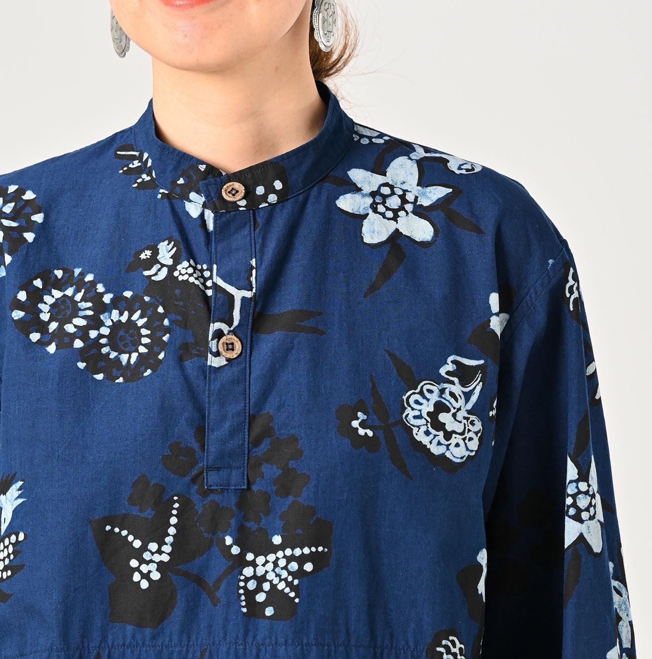 Indigo Fushicho Easy Stand Collar Shirt (Size 2) - 45R by 45rpm studio - Image 10