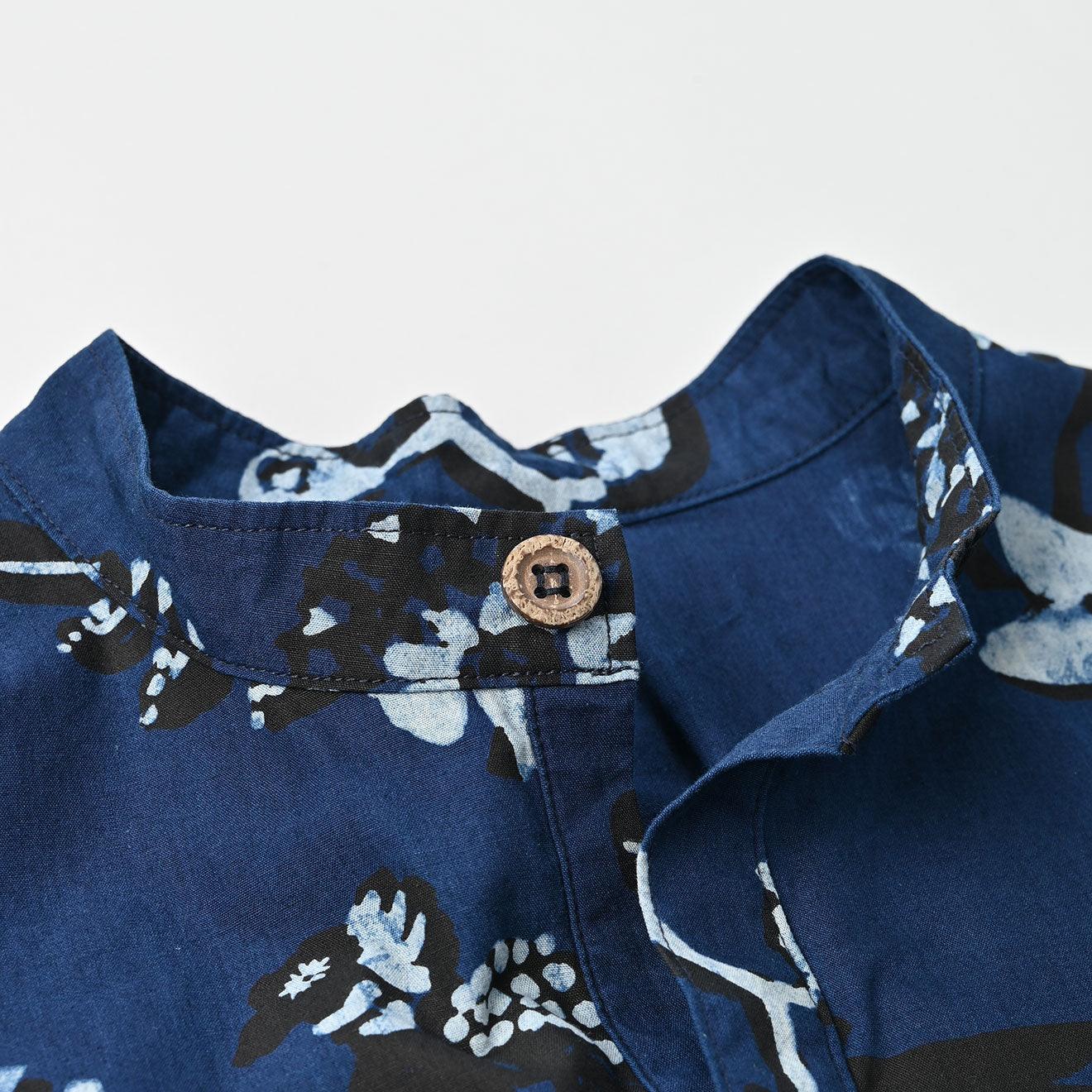 Indigo Fushicho Easy Stand Collar Shirt (Size 2) - 45R by 45rpm studio