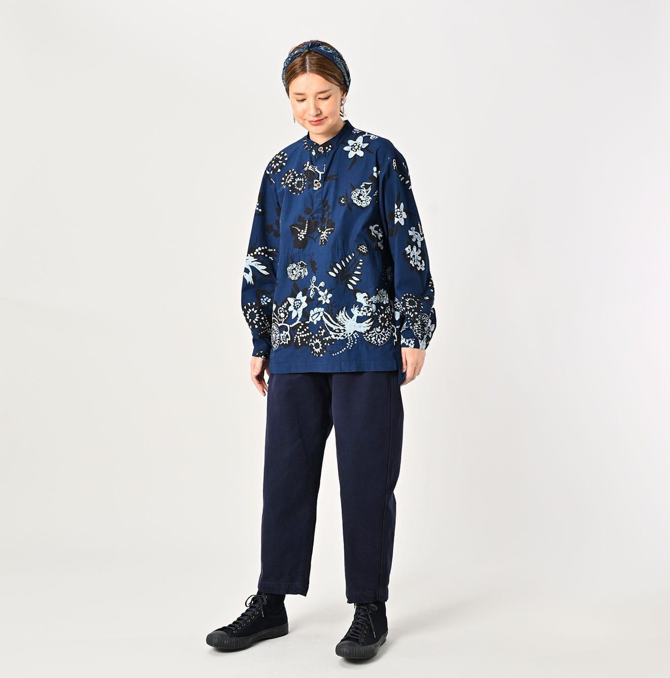 Indigo Fushicho Easy Stand Collar Shirt (Size 2) - 45R by 45rpm studio - Image 2